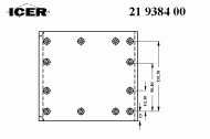 Комплект колодки тормозной накладки ICER 21 9384 00