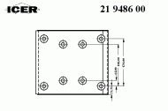 Комплект колодки тормозной накладки ICER 21 9486 00