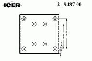 Комплект колодки тормозной накладки ICER 21 9487 00