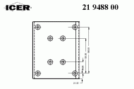 Комплект колодки тормозной накладки ICER 21 9488 00