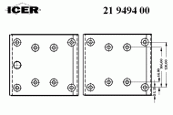Комплект колодки тормозной накладки ICER 21 9494 00
