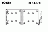 Комплект колодки тормозной накладки ICER 21 9495 00