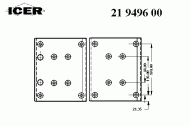 Комплект колодки тормозной накладки ICER 21 9496 00