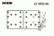 Комплект колодки тормозной накладки ICER 21 9553 00