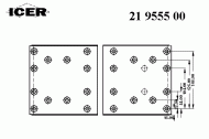 Комплект колодки тормозной накладки ICER 21 9555 00