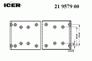 Комплект колодки тормозной накладки ICER 21 9579 00