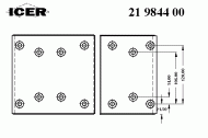 Комплект колодки тормозной накладки ICER 21 9844 00