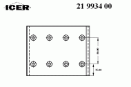 Комплект колодки тормозной накладки ICER 21 9934 00