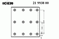 Комплект колодки тормозной накладки ICER 21 9938 00