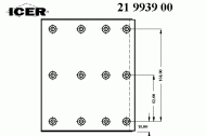 Комплект колодки тормозной накладки ICER 21 9939 00