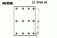 Комплект колодки тормозной накладки ICER 21 9940 00