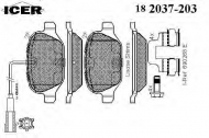 Комплект тормозных колодок ICER 182037-203