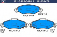 Комплект тормозных колодок GALFER B1.G102-0478.2