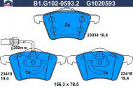 Комплект тормозных колодок GALFER B1.G102-0593.2