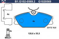 Комплект тормозных колодок GALFER B1.G102-0569.2