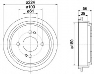 Тормозный барабан HELLA PAGID 8DT 355 300-711
