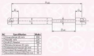 Газовая пружина KLOKKERHOLM 66087100