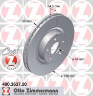 Тормозной диск ZIMMERMANN 400.3637.20