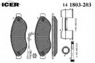 Комплект тормозных колодок ICER 141803-203