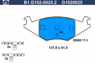 Комплект тормозных колодок GALFER B1.G102-0025.2