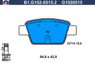 Комплект тормозных колодок GALFER B1.G102-0515.2