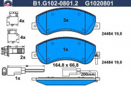 Комплект тормозных колодок GALFER B1.G102-0801.2