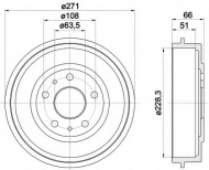 Тормозный барабан HELLA PAGID 8DT 355 300-661