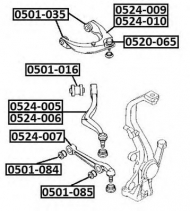 Рычаг независимой подвески колеса ASVA 0524-006