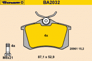 Комплект тормозных колодок BARUM BA2032