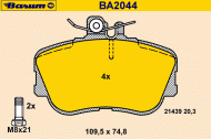 Комплект тормозных колодок BARUM BA2044
