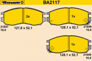 Комплект тормозных колодок BARUM BA2117