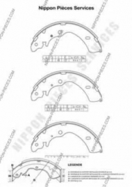 Комлект тормозных накладок NPS I350U03
