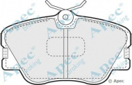 Комплект тормозных колодок APEC braking PAD466