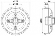 Тормозный барабан HELLA PAGID 8DT 355 301-161