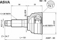 Шарнирный комплект ASVA MZ-18