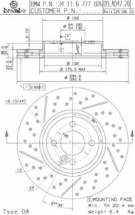 Тормозной диск BREMBO 09.A047.21