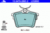 Комплект тормозных колодок ATE 13.0470-2893.2
