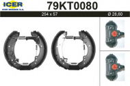 Комлект тормозных накладок ICER 79KT0080