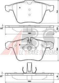 Комплект тормозных колодок A.B.S. 37557 OE