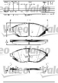 Комплект тормозных колодок VALEO 601291