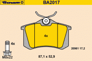 Комплект тормозных колодок BARUM BA2017
