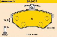 Комплект тормозных колодок BARUM BA2037