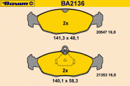 Комплект тормозных колодок BARUM BA2136