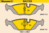 Комплект тормозных колодок BARUM BA2189