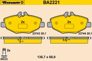 Комплект тормозных колодок BARUM BA2221