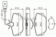 Комплект тормозных колодок BOSCH 0 986 494 051