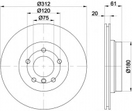 Тормозной диск HELLA PAGID 8DD 355 106-761