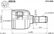 Шарнирный комплект ASVA HYIU-5008