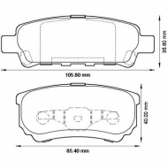 Комплект тормозных колодок BENDIX 572547B