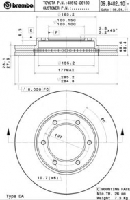 Тормозной диск BREMBO 09.B402.10